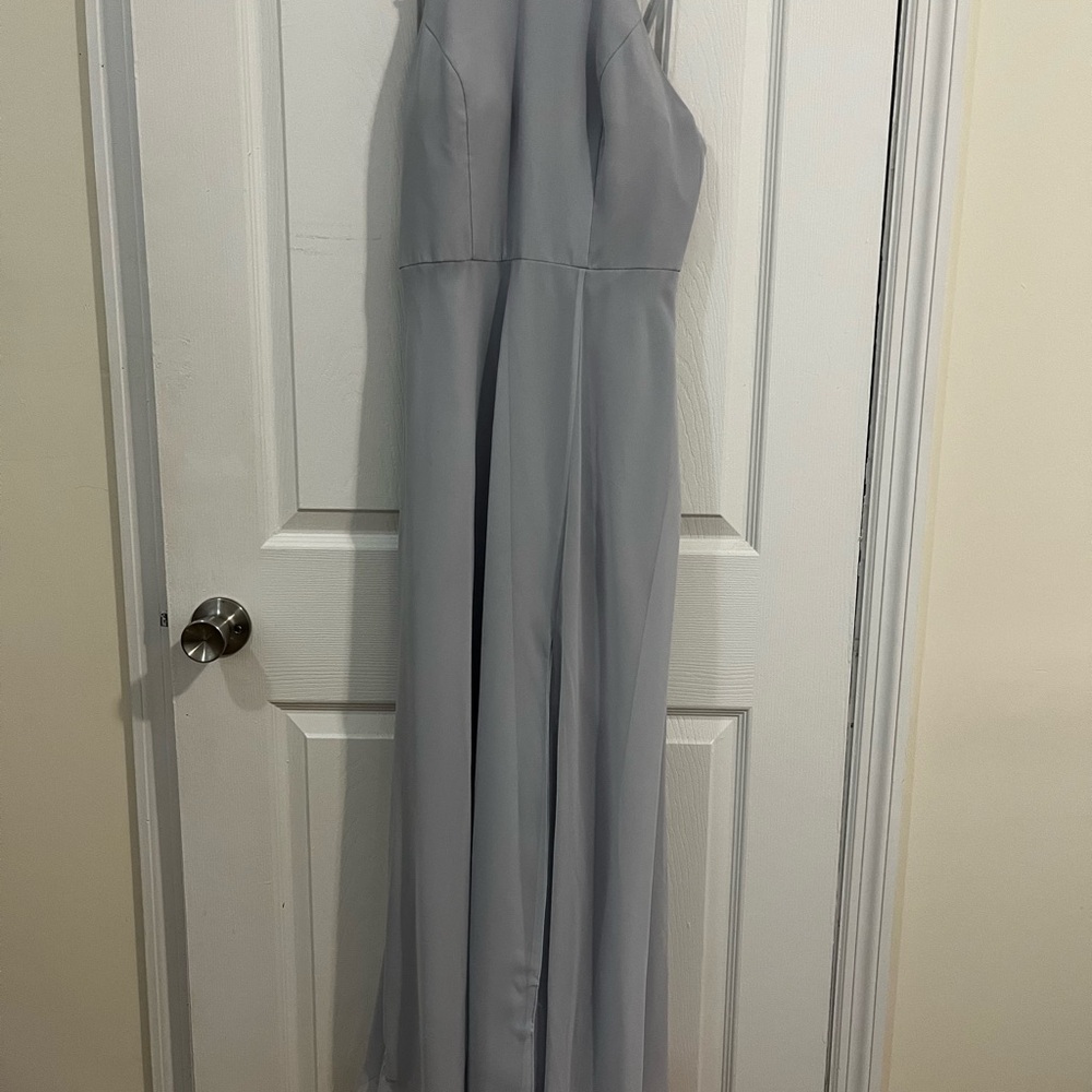 Jenny Yoo Halter Neck Bridesmaid Dress in Whisper Blue